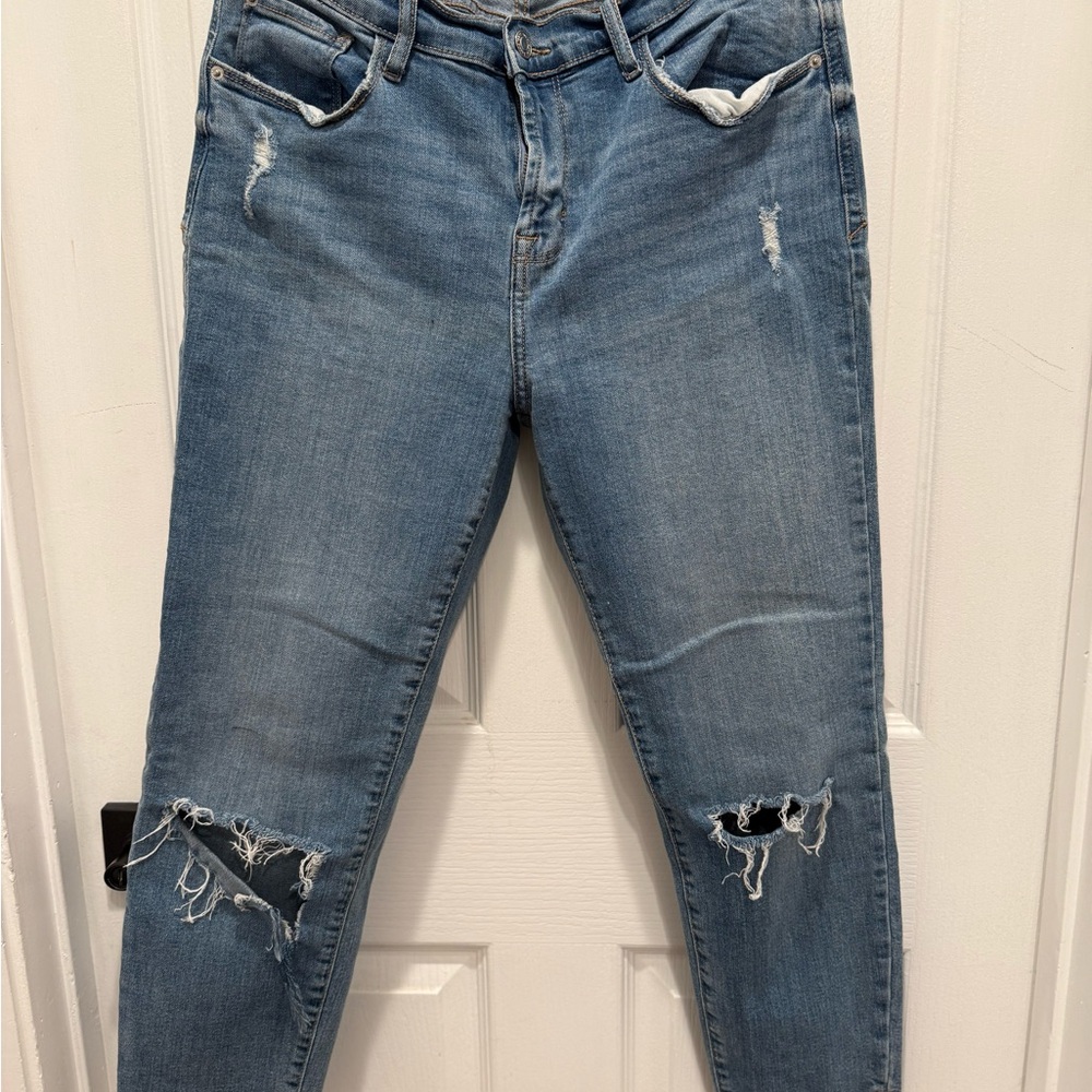 Kensie Ripped Skinny Jeans in Denim Blue